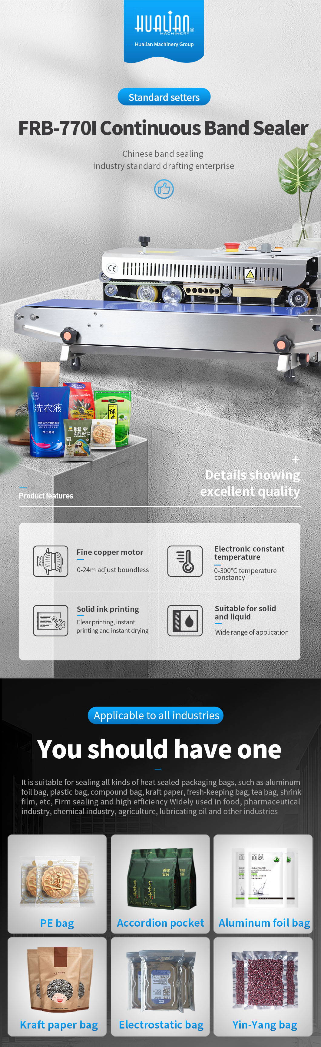 Food continuous band sealer Food continuous band sealer