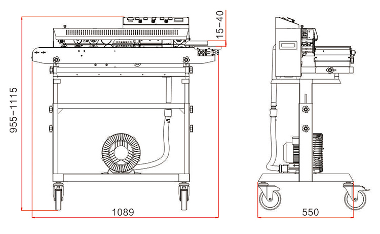 FRMC-1010III Hualian Sealing machine size