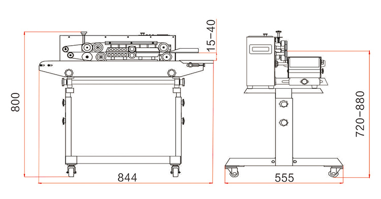 FRB-770IIIHualian sealing machine size