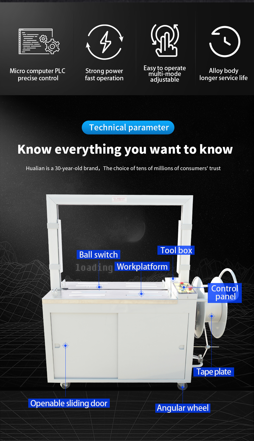 High Speed Automatic Arch Strapping Machine KZ-8060/D from