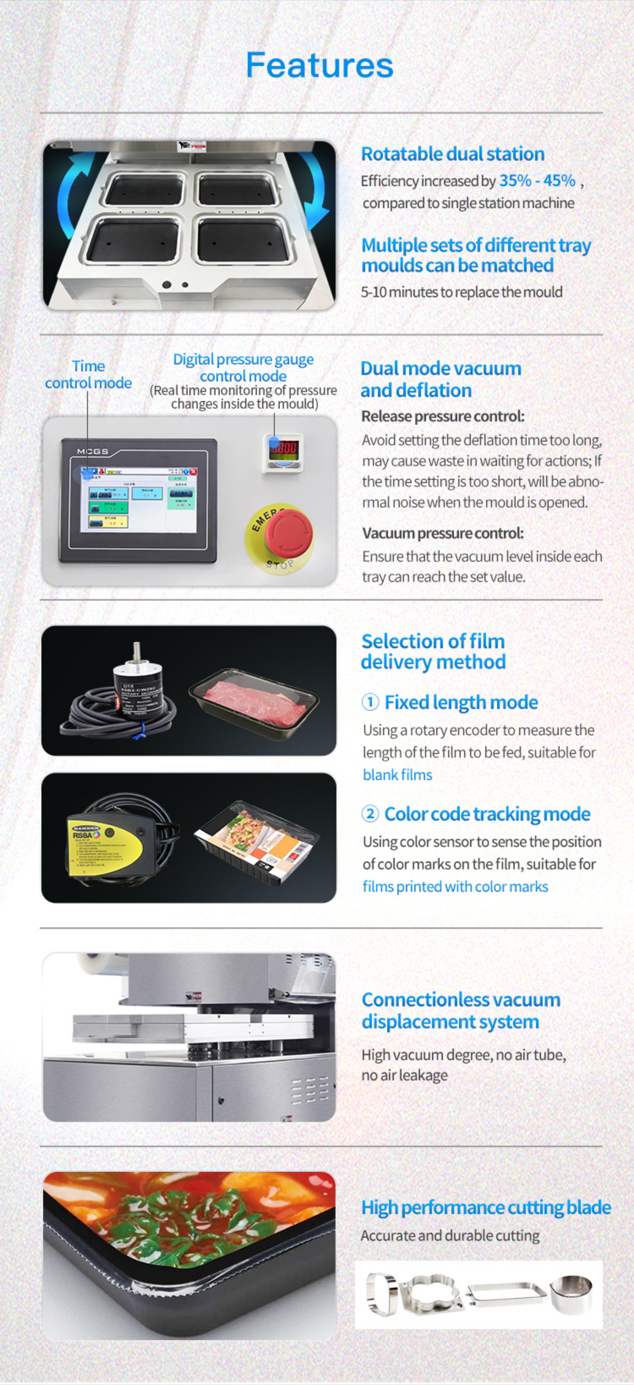 HVT-450R Rotary Tray Vacuum Packaging Machine