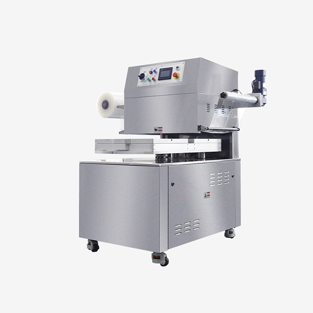 Rotary Tray Vacuum Sealer Modified Atmosphere Skin Packaging Machine For Food HVT-450R-4S
