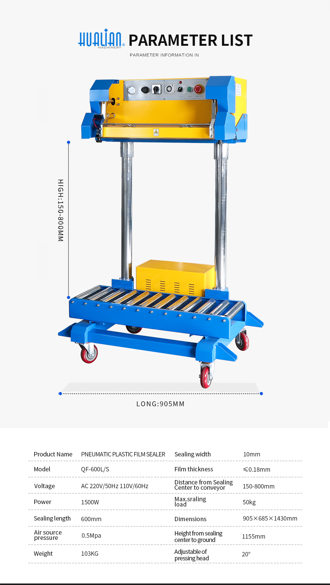 QF-600L-S Heavy Duty Bag Band Sealer