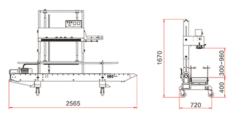 FR-1370AL-L Hualian Band sealing machine size