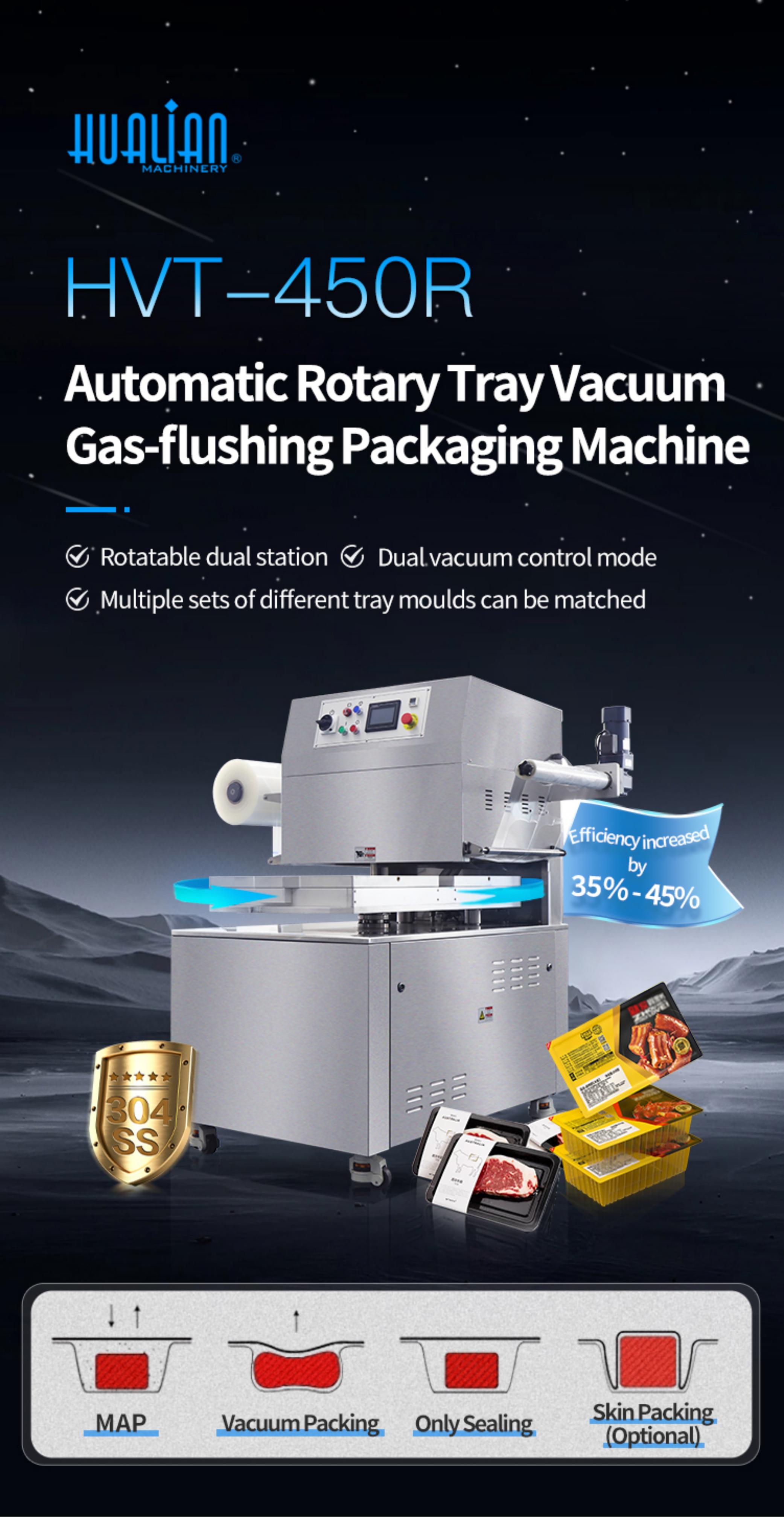 HVT-450R Rotary Tray Vacuum Packaging Machine