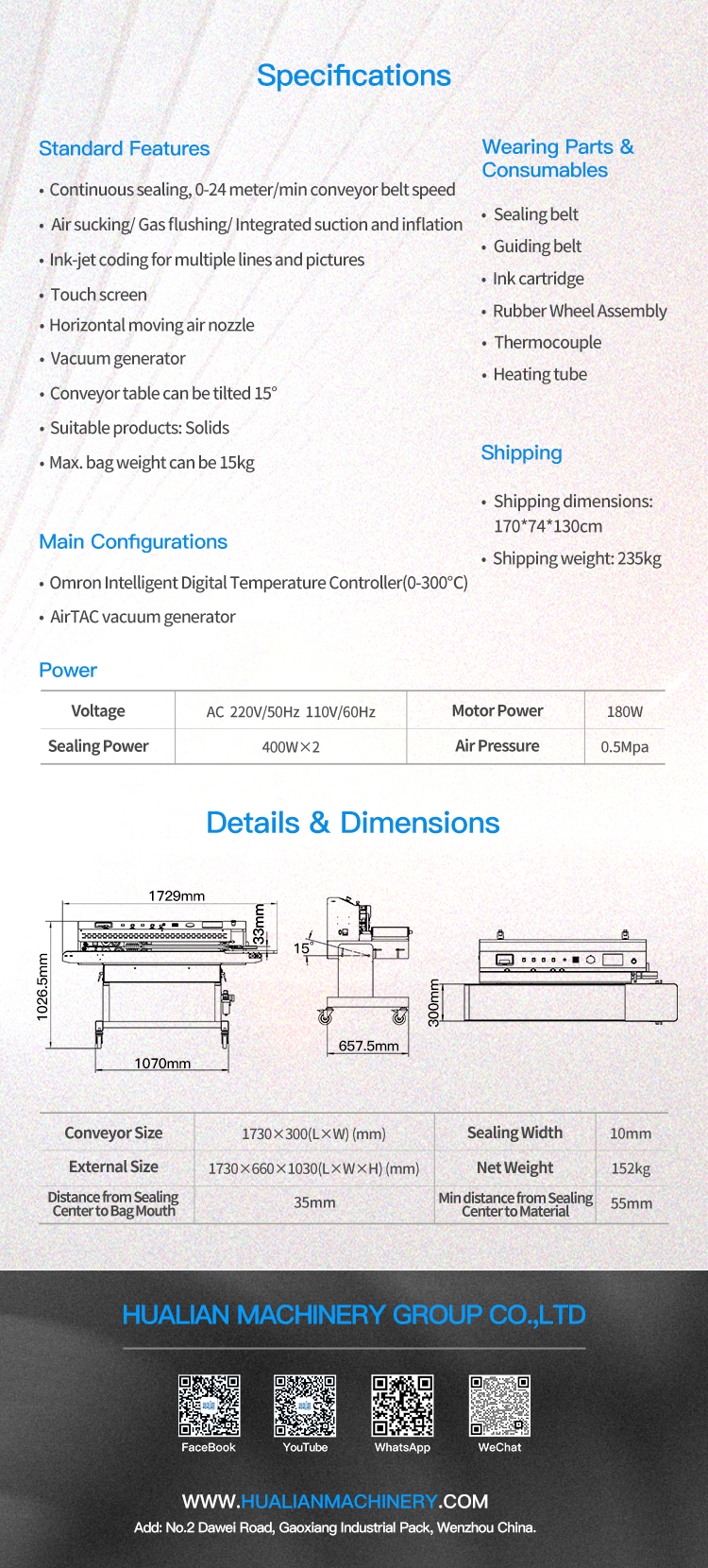 Hualian Band sealer parameter