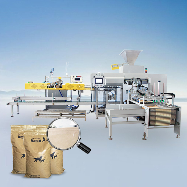 Hualian Automatic Bag Placer Filling and Vacuum Bag Sealing machine for pet food