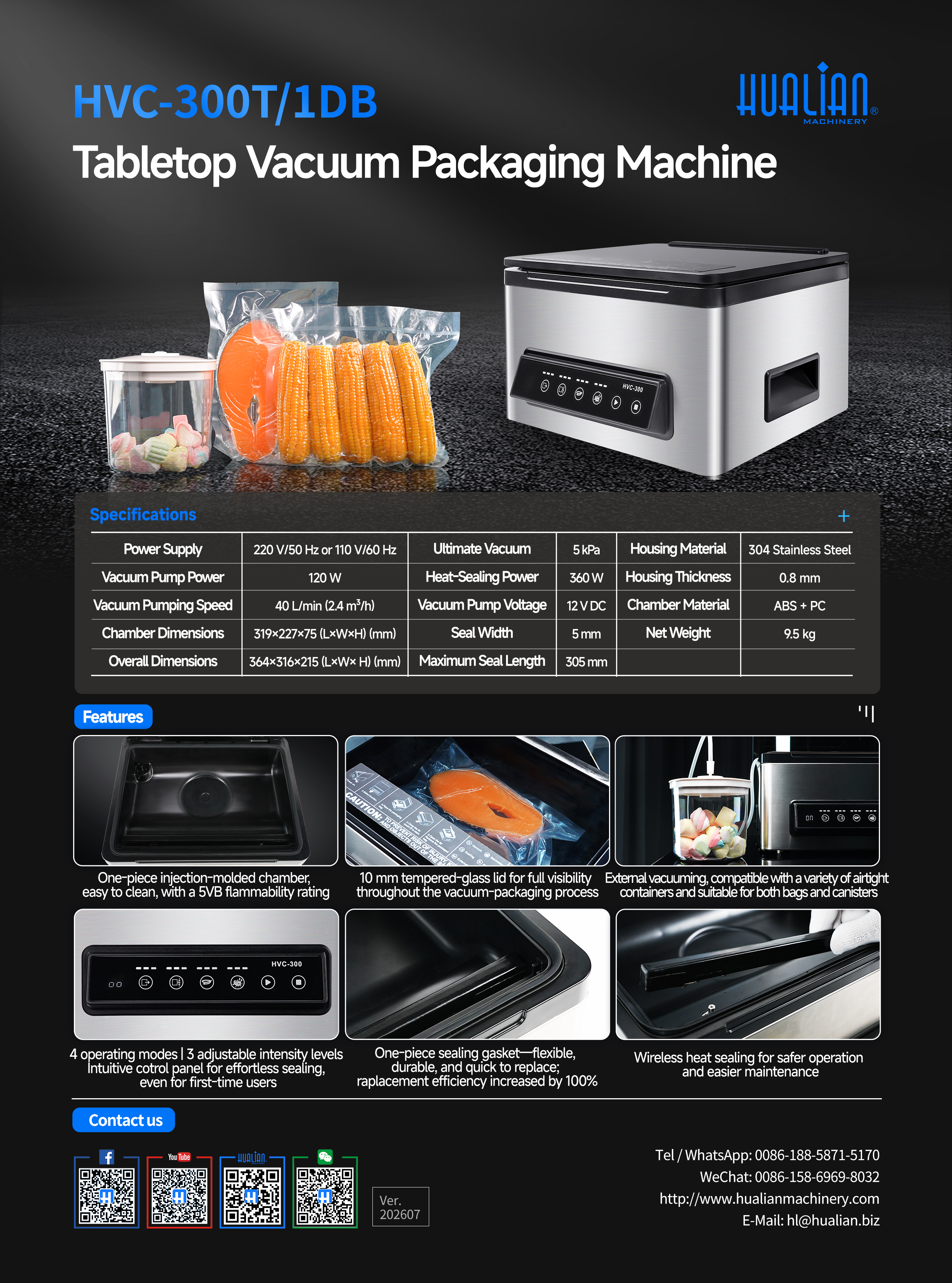 HVC-300T∕1DB Hualian Chamber vacuum sealer machine