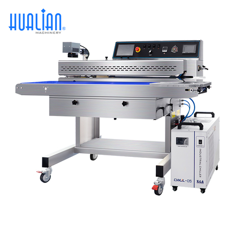 Hualian Air Suction & Gas Flushing Continuous Band Sealer with UV CO2 Laser Marking FRJ-1120WH 